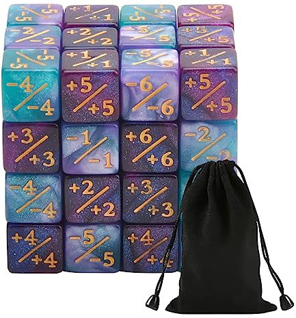 HENGBIRD 48 Stücke Zähler, Token Würfel Loyalität D6 Kompatibel mit MTG CCG Kartenspiel Zubehör mit Aufbewahrungsbeuteln (C)