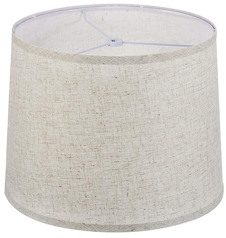 PATIKIL Lamp shades for Table Lamps 11.4 Top x 12.6 Bottom x 9.8 High Drum Lamp shades for Floor Lamps Medium Linen Lampshade Easy Assembly for Lamp Replacement, Beige