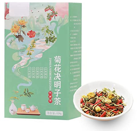 HYWHUYANG Té, Crisantemo Semilla De Casia Té Raíz De Bardana, Bayas De Goji, Osmanthus, Madreselva Combinación Té De Hierbas Té Bolsitas De Té De Semillas De Crisantemo Casia (120 G, 6 G X 20 Bolsas)
