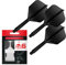 TARGET Darts K Flex Integrated Dart Flights And Shafts, No.6 Black (Intermediate) | Pack Of 3 K-Flex - No6, Kflex All In One Moulded Dart Flight & Stem | Professional Dart Accessories