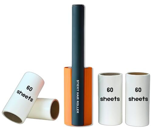 IA Home Pro Lint Rollers 4 Refills with Lid, 240 Sheets Extra Sticky Lint Remover for Clothes, Pet Hair and Furniture