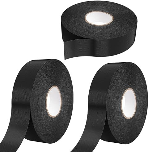 75m Pyroclasia 3pcs 19mmx25m Scotch Isolant Thermique Tissu Noir ÉLectrique Ruban Adhésif Isolant Electrique Ruban de Câbles Résistant à la Chaleur Rubans pour Faisceaux de Câbles Ménage Voiture Moto