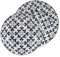 Servicio de platos de porcelana con motivos blancos y negros – Juego de 18 piezas compuesto por platos hondos, platos llanos y postres – Ideal para una cena para 6 personas – Platos resistentes y