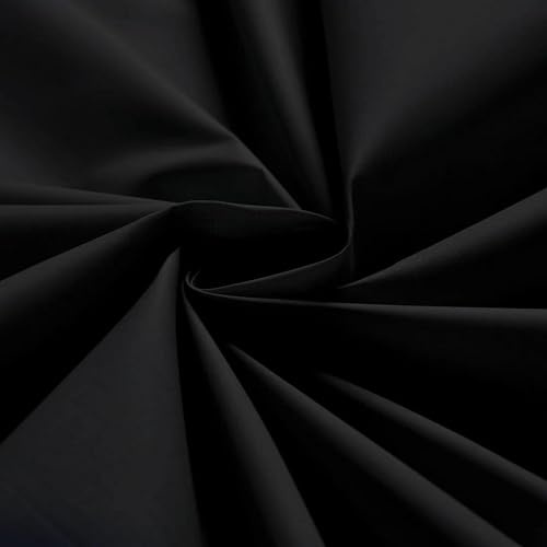 Premium Plain Black Cotton Fabric - 100% Pure Cotton Material for Versatile Use (10 Metre)