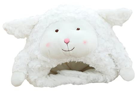 LIFKOME 1Stk Plüsch-Schafmütze tiermütze tierkostüme weihnachtsmütze Karnevalsmütze Schaf-Hut-Maske Tierischer Cosplay-Hut Party-Kappe bequeme Kopfbedeckung Plüsch und pp Baumwolle Weiß