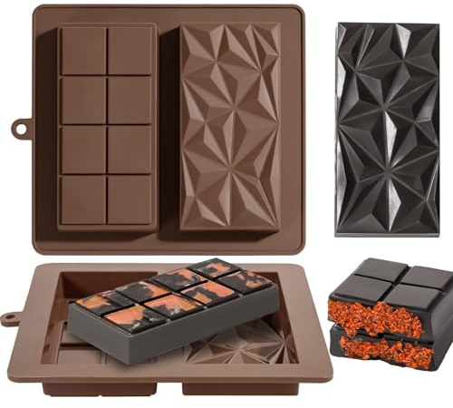Yeomju silikon chokladform 2 stycken djup 2,5 cm chokladform för Knafeh pistaschstång BPA-fri hållbar och återanvändbar