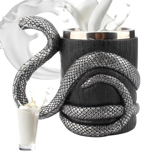 Snake Drinking Cups, Snake Mug | 600ml Double Wall Beer Cup | Cappuccinokopp, temuggar för varma drycker, cappuccino, te, latte, vin