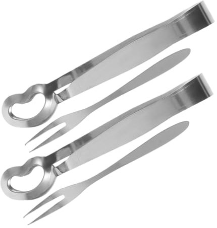 BEBEMOKO Set Di Pinze E Forchette Per Lumache in Acciaio Inossidabile 4 Pezzi Pinze E Forchette Per Lumache Per Servire Frutti Di Mare