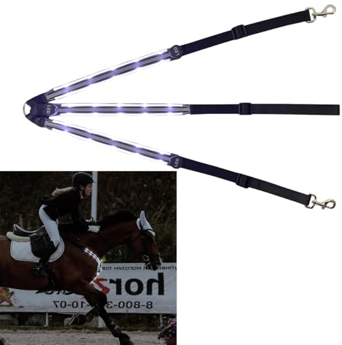 Pettorale LED Cavallo ad Alta Visibilità,Luminosa Regolabile Robusto e Confortevole Attrezzatura di Sicurezza Equestre per Esterni ed Equestri(Luce bianca)