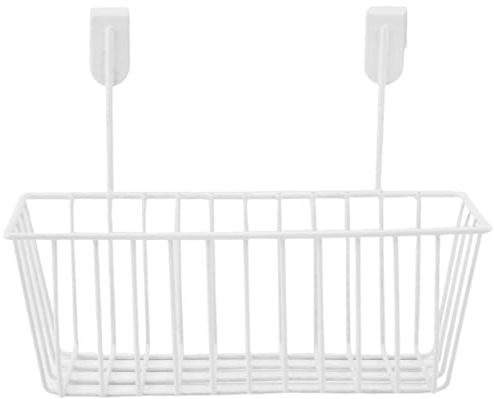Cestas colgantes para organizar, organizador de puerta de gabinete de cesta de alambre con gancho, almacenamiento detrás de la puerta, gabinete de cocina debajo del fregadero, despensa, baño, bl