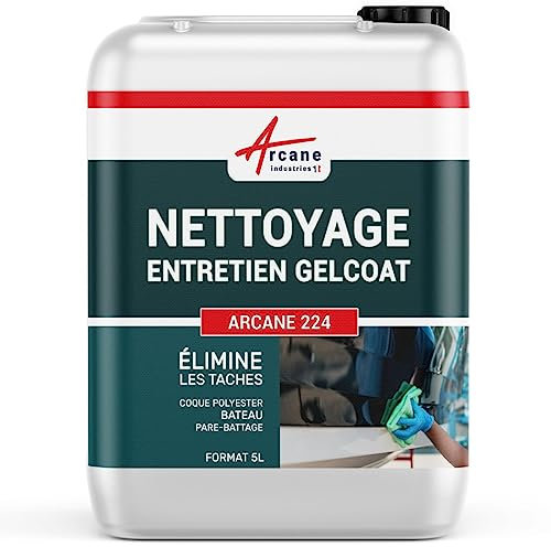 Nettoyant coques polyester, pont gel coat, pare-battage, entretien bateaux, nettoyage, entretien gelcoat - 5 L - ARCANE INDUSTRIES