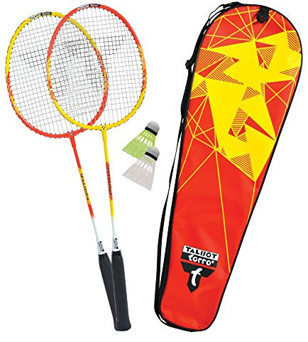 Talbot-Torro Premium Badminton-Set 2-Fighter, 2 Alu-Schläger leicht und handlich, 2 Federbälle, in wertiger Tasche, Federballset, 449503