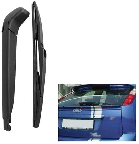 Outbit Auto Brazo del limpiaparabrisas de la ventana trasera del coche y cuchillas del brazo del limpiaparabrisas para Ford Focus MK2 2004-2013 Plástico Negro