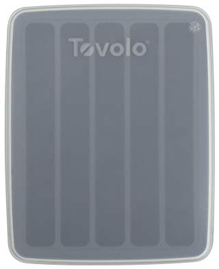 Tovolo Ice Cube Tray for Water Bottles Creates 5 Frozen Stick Tubes for Plastic & Reuseable Bottles, BPA Free Silicone Easy Release Water Bottle Ice Tray with Lid, Stackable Spill Proof Design