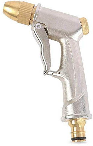 Fai Top Garden Hose Spray Gun with Full Brass Nozzle,Water Hose Pipe Spray Gun,Perfect for Car & Pet Washing/Watering Lawn and Garden/Sidewalk Cleaning-Long Garden Spray Gun (Short)