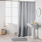 Sanixa Duschvorhang Textil 180x200 cm Uni hell-grau wasserabweisend waschbar Badewannenvorhang Vorhang hochwertige Qualität mit Ringen Metallösen