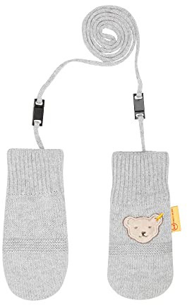 Steiff Unisex babyhandskar tumvantar, Mjuk grå melange, 3