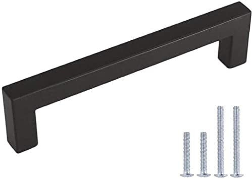 LONTAN 1 maniglie per armadi da 128 mm, colore nero, per mobili da cucina, maniglie per cassetti, moderne, per camera da letto, bagno