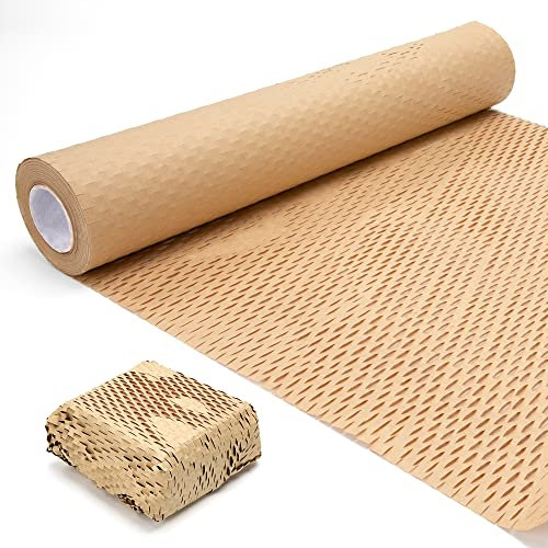 Verpackungsmaterial Papier Wabenpapier Verpackungspapier für Schützen Verpacken Lagern Zerbrechliche Gegenstände 39cm*20m Kraftpapier