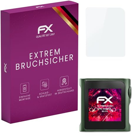 atFoliX Protection Écran Film de verre en plastique compatible avec Shanling M0 Pro Verre film protecteur, 9H Hybrid-Glass FX Protection Écran en Verre trempé de plastique