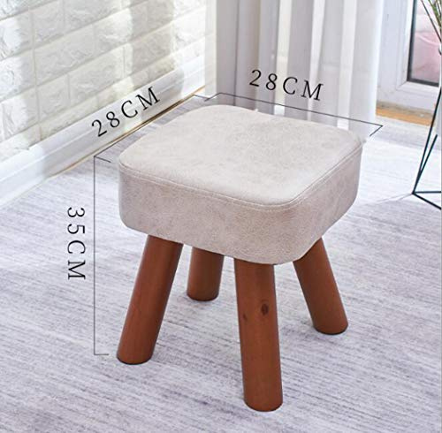 Modern Simple Comfortable Home Stool Square Rest Stool Pouffe Ottoman Footstools Sofa Stool for Living Room Bedroom Entrance Gray (Lightgray)