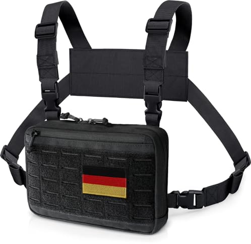 WYNEX taktisk bröstficka från Laser Cut Design, Molle-bröstficka Utility Recon Kit-väska Taktisk stridsbröstväska Airsoft-bröstficka med patchar