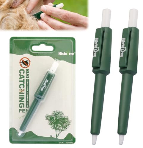 HIULLEN Zeckenschlinge, 2 Stück Zeckenzange Mensch, Effektiver Zeckenentferner, Zeckenhaken & Zeckenpinzette in Einem, Zeckenentfernungsstift für Hunde Katze Idealer Tick Remover für Zecken Jeder Größ