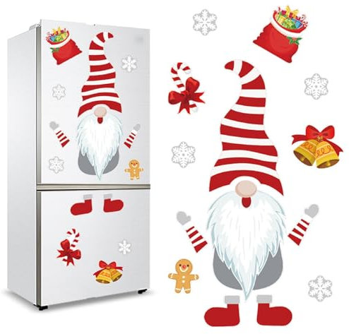 Aimants de Noël pour Réfrigérateur, Décorations Noël Magnétique, Autocollants Magnétiques de Père Noël, Décoration Frigo Père Noël Autocollants Lave-Vaisselle Aimants Voiture Noël