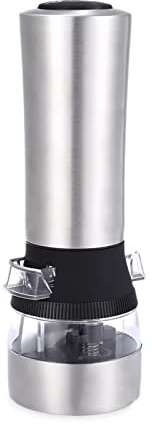 Pepper and Salt Grinder Chili Mill Stainless Steel Seasoning Chili Mill Premium Salt Sandpaper Herb Grinder Kitchen Accessories 2 in 1 (8.4 Inches) Pepper Grinder Refillable