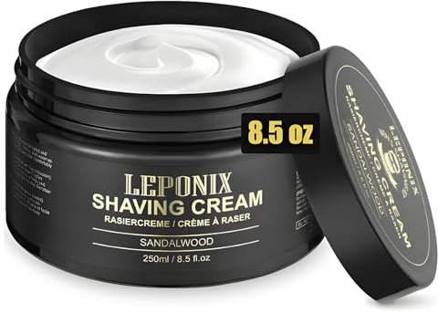Rasiercreme Männer - Sandelholzduft - Reichhaltiger Rasierschaum für Schützende, Glatte & Weiche Rasur - Shaving Cream Men - 250g