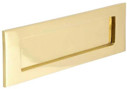 Polished Brass Letter Plate Front Door 256 x 76mm, 10 x 3