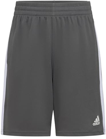 adidas boys Adi Classic 3-stripe Shorts, Dark Grey, 7 US