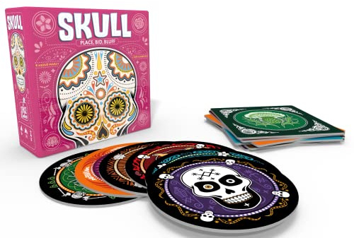 Asmodee Skull Party Game - Bluffing and Strategy Game, Family Fun for Kids & Adults, Ages 13+, 3-6 Players, 30 Minute Playtime