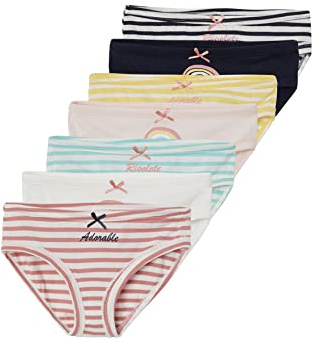 VERTBAUDET Lot de 7 Culottes Fille Lot Ivoire rayé 10A