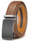 BULLIANT Gürtel Herren, Gürtel Ratsche Ledergürtel Automatikschließe für Herren Anzug Business Kleidung,Breit 35mm,Größe Angepasst(Roter Ziegelstein-125cm/36-42 taille verstellbar)