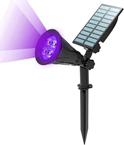 T-SUN Spots solaires à LED super lumineux 250 lm pour extérieur, jardin, paysage, lumière violette, allumage automatique la nuit/arrêt automatique le jour, mur, piscine