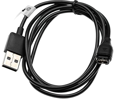 vhbw USB Ladekabel kompatibel mit Garmin D2 Charlie, Air, Delta, Delta PX Smartwatch, Fitnesstracker - Ladestation Schwarz, 100 cm