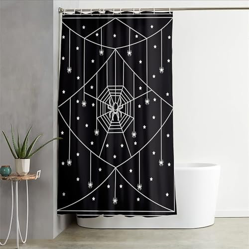 VBYEBNDB Antimuffa Impermeabile Tende Da Doccia Ragno Con Gancio Poliestere Tenda Doccia 180X220Cm