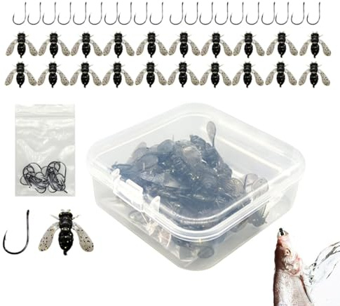 Trucha de cebo de pesca con mosca, mosca de pesca con mosca,Anzuelo de mosca, cebo para pesca con mosca, atractivo para peces, 20 piezas - Señuelo de mosca, cebo de pesca con mosca, as