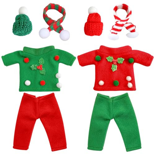 LETTERASHQP Ropa para muñecas, elfos de Navidad, accesorios de disfraz, ropa de muñecas, elfos de Navidad, accesorios para decoración