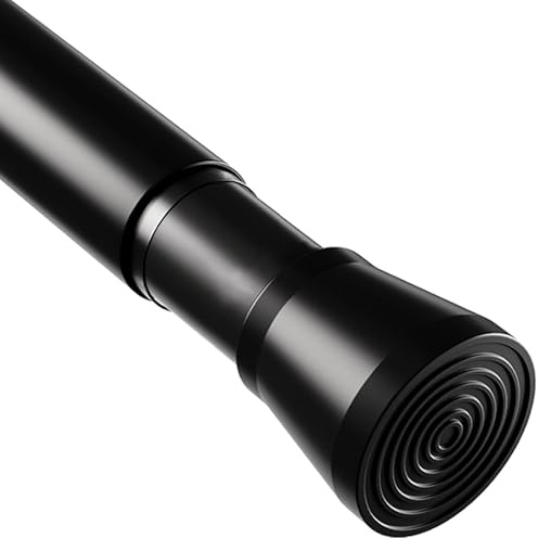 Barra Cortina Ducha Extensible Barra Cortina Baño Telescópica Barra Cortina Ducha Sin Taladro Barra Extensible Cortina Para Baño Ventana Cocina Negro 67-90Cm