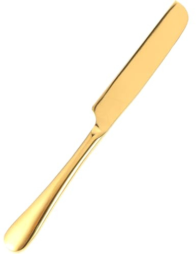 BAZEITFLOW Couteau à Pain Doré Inox 20 Cm Multifonction Coupe-gâteau Épandeur Confiture Ustensile La Cuisine Maison Fête