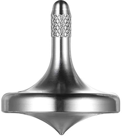 Toupie en Acier Inoxydable, boîte d'emballage en Aluminium, Mini Jouet gyro de Bureau pour Adultes Hommes Femmes, Le Temps de Rotation dépasse 5 Minutes (Argenté)