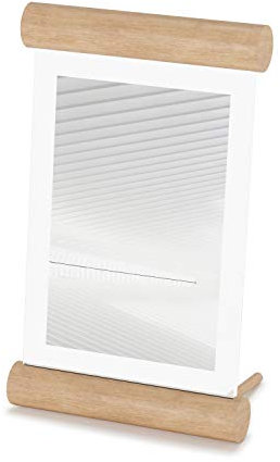 UMBRA Scroll 10 x 15 cm Bilderrahmen freistehend, Tischbilderrahmen für vertikale und horizontale Ausrichtung, Glas, Natur, 4X6