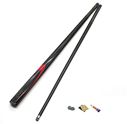 MENG The Wear-Resistant À L'Usure Pool Cue 1/2 Section Handraft Snooker Cue, Cues de La Piscine En Fibre de Carbone Adulte, Avec Transmission de Force Stable Et Interface de Cuivre En Acier Inoxydabl