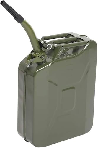 LEADZM Benzina Jerrican Professionale 20L in Metallo con Beccuccio Verde, Bidone Carburante Portatile per Diesel, Cherosene, Gazolina (Verde)