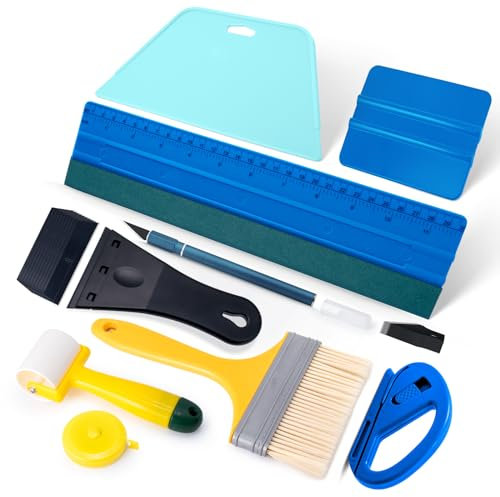 FOSHIO Outil de lissage des papiers Peints, Outils pour papier peint, outils tapisserie, Kit à papier peint, et outils pour papier peint Rouleaux, Brosses, Lames, couteau de papier pein