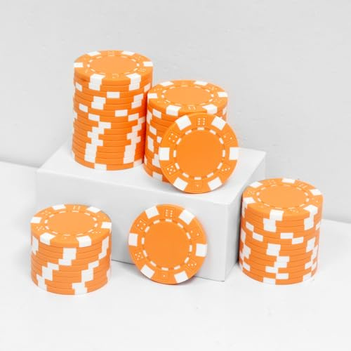 JIESITE Fichas de póquer ABS Monte Carlo de 11,5 gramos, fichas de póquer de grado de casino para Texas Hold'em, Blackjack, juegos de póquer nocturno de cartas, paquete de 50