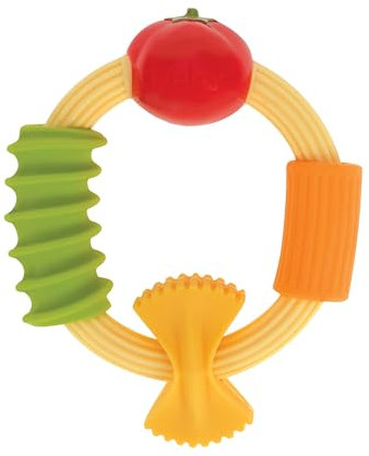 Nuby Pasta Ringbeißring — weiches Silikon, mehrfach strukturierte Oberfläche, leicht zu greifen, erleichtert das Zahnen von Babys ab 3 Monaten