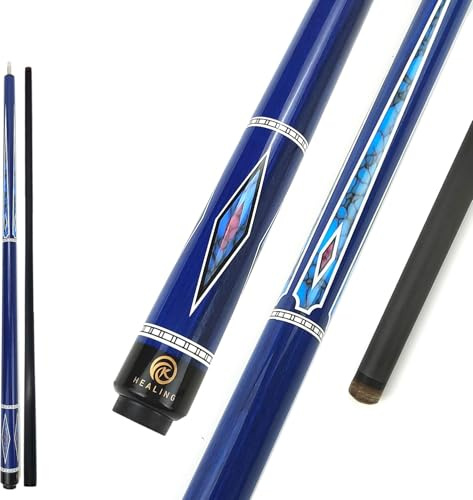 OKHEALING Stecca da biliardo in carbonio, punta in pelle di maiale multistrato, ghiera in resina, fibra di carbonio T 700, 58 pollici. 1/2 giunto, fatto a mano, dritto, per otto e nove palle nere,